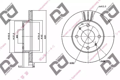 Тормозной диск DJ PARTS BD1074